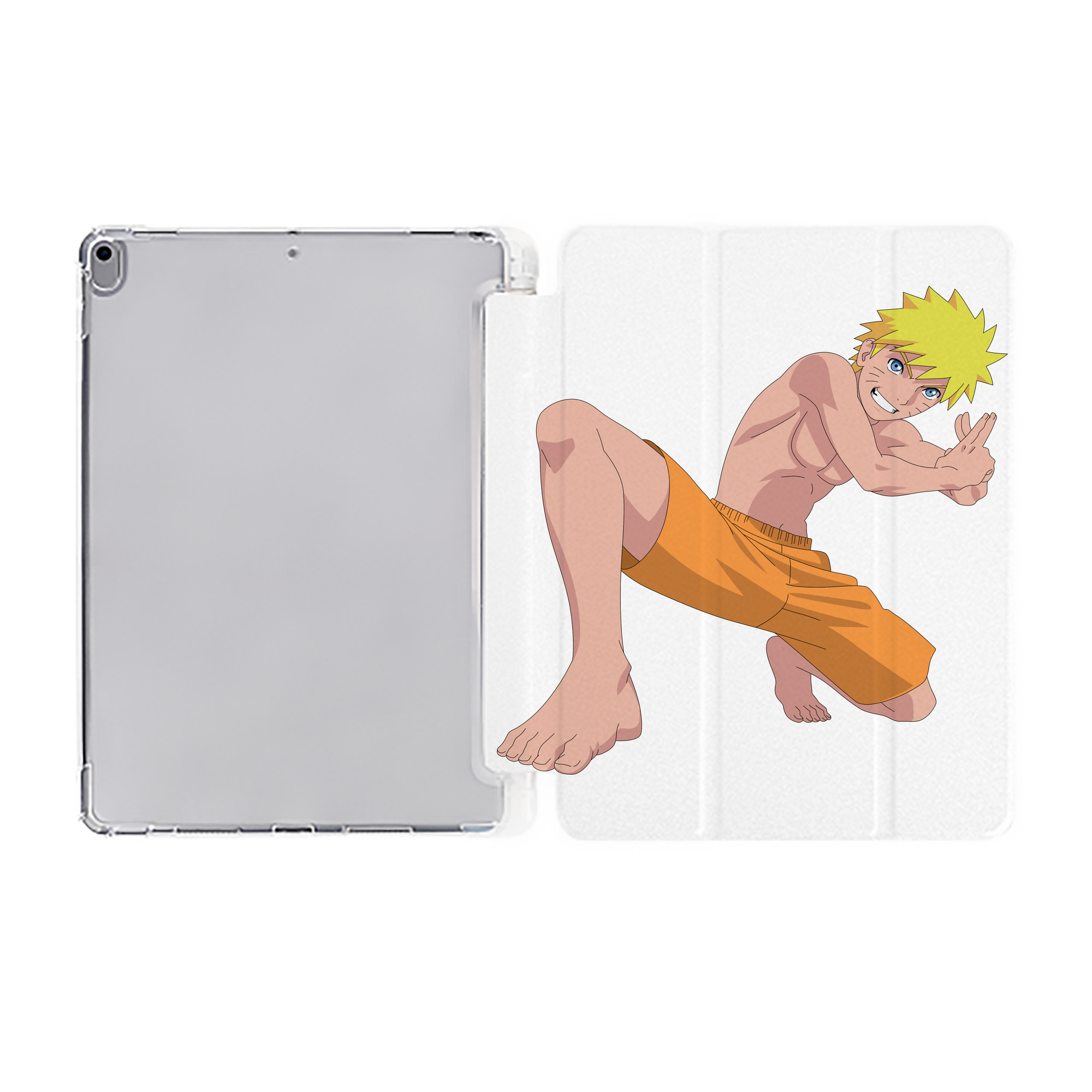 （画像用） NARUTO -ナルト- うずまき ナルト Uzumaki Naruto IPad ケース ペン収納付き 三つ折りスタンド PUレザー×シリコン 対応機種9.5/10.5/10.9インチ